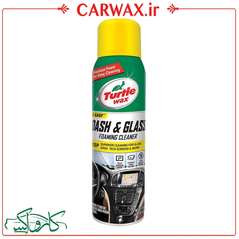 تصویر  اسپری فوم تمیز کننده داشبورد و شیشه ترتل Turtle Wax 50599 Dash & Glass Foaming Cleaner