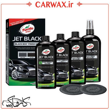 تصویر  کیت واکس و احیا کننده رنگ های مشکی و تیره خودرو ترتل واکس Turtle Wax Black Wax Finish Kit