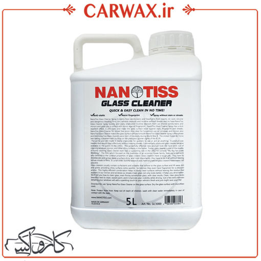 مایع شیشه پاک کن گالنی 5 لیتری نانوتیس Nanotiss Glass Cleaner